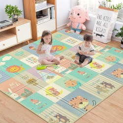 Сгъваемо детско килимче за игра, топлоизолиращо 180x200х1см - Мече и горски животни