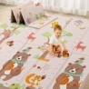 Сгъваемо детско килимче за игра, топлоизолиращо 180x200х1см - Мече и горски животни