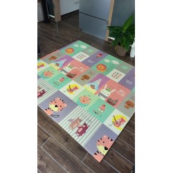 Сгъваемо детско килимче за игра, топлоизолиращо 180x200х1см - Мече и горски животни