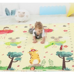 Сгъваемо детско килимче за игра, топлоизолиращо 180x200х1см - Превозни средства + Животни в самолет