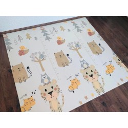 Сгъваемо детско килимче за игра, топлоизолиращо 180x200х1см - модел Лисица и Тигър