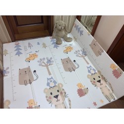Сгъваемо детско килимче за игра, топлоизолиращо 180x200х1см - модел Лисица и Тигър