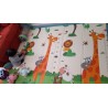 Сгъваемо детско килимче за игра, топлоизолиращо 180x200x1cm - модел жираф и влак с животни