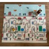 Сгъваемо детско килимче за игра, топлоизолиращо 160x180x1cm - Трафик + Джунгла