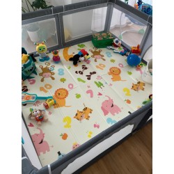 Сгъваемо детско килимче за игра, топлоизолиращо 180x150x1cm - Жираф и Цифри