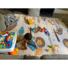 Двулицево термо килимче за игра за бебе XPE 150×180 см – сгъваемо, топлоизолиращо