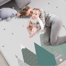 Сгъваемо килимче за игра - модел крокодили и маймунки 200х180см